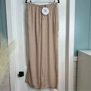 Princess Polly Brown & Cream Checkered Pull on Pants. Size 8. NWT.